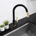 ZLINE Autograph Edition Gemini Pull Down Single Handle Kitchen Faucet in Matte Black and Champagne Bronze (GEM-KF-ZMBCB)