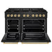 ZLINE Autograph Edition 48 in. 6.7 cu. ft. Paramount Double Oven Dual Fuel Range with 8 Burner Gas Cooktop in Black Stainless Steel and Champagne Bronze Accents (SDRBZ-48-CB)