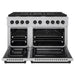ZLINE Autograph Edition 48 in. 6.7 cu. ft. Paramount Double Oven Gas Range with 8 Burner Cooktop in Satin Stainless Steel and Matte Black Accents (SGRSZ-48-MB)