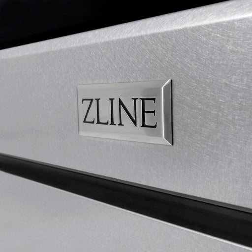 ZLINE Autograph Edition 30 in. 4.2 cu. ft. Paramount Dual Fuel Range with 4 Burner Gas Cooktop and Electric Convection Oven in Satin Stainless Steel with Matte Black Accents (SDRSZ-30-MB)