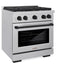 ZLINE Autograph Edition 30 in. 4.2 cu. ft. Paramount Dual Fuel Range with 4 Burner Gas Cooktop and Electric Convection Oven in Satin Stainless Steel with Matte Black Accents (SDRSZ-30-MB)