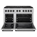 ZLINE Autograph Edition 48 in. 6.7 cu. ft. Paramount Double Oven Dual Fuel Range with 8 Burner Gas Cooktop in Satin Stainless Steel and Matte Black Accents (SDRSZ-48-MB)