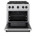 ZLINE Autograph Edition 30 in. 4.2 cu. ft. Paramount Gas Range with 4 Burner Cooktop and Convection Gas Oven in Satin Stainless Steel and Matte Black Accents (SGRSZ-30-MB)