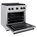 ZLINE Autograph Edition 30 in. 4.2 cu. ft. Paramount Gas Range with 4 Burner Cooktop and Convection Gas Oven in Satin Stainless Steel and Matte Black Accents (SGRSZ-30-MB)