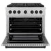 ZLINE Autograph Edition 36 in. 5.2 cu. ft. Paramount Gas Range with 6 Burner Cooktop and Convection Gas Oven in Satin Stainless Steel and Matte Black Accents (SGRSZ-36-MB)