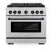 ZLINE Autograph Edition 36 in. 5.2 cu. ft. Paramount Gas Range with 6 Burner Cooktop and Convection Gas Oven in Satin Stainless Steel and Matte Black Accents (SGRSZ-36-MB)