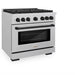 ZLINE Autograph Edition 36 in. 5.2 cu. ft. Paramount Gas Range with 6 Burner Cooktop and Convection Gas Oven in Satin Stainless Steel and Matte Black Accents (SGRSZ-36-MB)