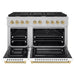 ZLINE Autograph Edition 48 in. 6.7 cu. ft. Paramount Double Oven Dual Fuel Range with 8 Burner Gas Cooktop in Satin Stainless Steel with White Matte Doors and Champagne Bronze Accents (SDRSZ-WM-48-CB)