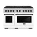 ZLINE Autograph Edition 48 in. 6.7 cu. ft. Paramount Double Oven Dual Fuel Range with 8 Burner Gas Cooktop in Satin Stainless Steel with White Matte Doors and Matte Black Accents (SDRSZ-WM-48-MB)
