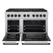ZLINE Autograph Edition 48 in. 6.7 cu. ft. Paramount Double Oven Gas Range with 8 Burner Cooktop in Satin Stainless Steel with White Matte Doors and Matte Black Accents (SGRSZ-WM-48-MB)