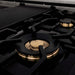 ZLINE Autograph Edition 48 in. 6.0 cu. ft. Legacy Dual Fuel Range with 7 Burner Gas Cooktop and 2 Electric Ovens in Stainless Steel with Black Matte Doors and Champagne Bronze Accents (RAZ-BLM-48-CB)