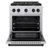 ZLINE Autograph Edition 30 in. 4.2 cu. ft. Paramount Dual Fuel Range with 4 Burner Gas Cooktop and Electric Convection Oven in Stainless Steel with Matte Black Accents (SDRZ-30-MB)