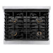 ZLINE Autograph Edition 30 in. 4.2 cu. ft. Paramount Gas Range with 4 Burner Cooktop and Convection Gas Oven in Stainless Steel with White Matte Door and Champagne Bronze Accents (SGRZ-WM-30-CB)