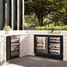 ZLINE Autograph Edition 24 in. Touchstone Dual Zone 44 Bottle Wine Cooler with Black Matte Glass Door and Champagne Bronze Handle (RWDOZ-BLM-24-CB)