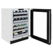ZLINE Autograph Edition 24 in. Touchstone Dual Zone 44 Bottle Wine Cooler with Black Matte Glass Door and Champagne Bronze Handle (RWDOZ-BLM-24-CB)
