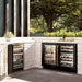 ZLINE Autograph Edition 24 in. Touchstone Dual Zone 44 Bottle Wine Cooler with Black Stainless Steel Glass Door and Polished Gold Handle (RWDOZ-BS-24-G)