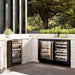 ZLINE Autograph Edition 24 in. Touchstone Dual Zone 44 Bottle Wine Cooler with Black Stainless Steel Glass Door and Champagne Bronze Handle (RWDOZ-BS-24-CB)