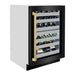 ZLINE Autograph Edition 24 in. Touchstone Dual Zone 44 Bottle Wine Cooler with Black Stainless Steel Glass Door and Polished Gold Handle (RWDOZ-BS-24-G)