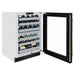 ZLINE Autograph Edition 24 in. Touchstone Dual Zone 44 Bottle Wine Cooler with Black Stainless Steel Glass Door and Polished Gold Handle (RWDOZ-BS-24-G)