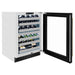 ZLINE Autograph Edition 24 in. Touchstone Dual Zone 44 Bottle Wine Cooler with Black Stainless Steel Glass Door and Polished Gold Helix Handle (RWDOZ-BS-24-KG)