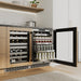 ZLINE Autograph Edition 24 in. Touchstone Dual Zone 44 Bottle Wine Cooler with Panel Ready Glass Door and Matte Black Handle (RWDPOZ-24-MB)