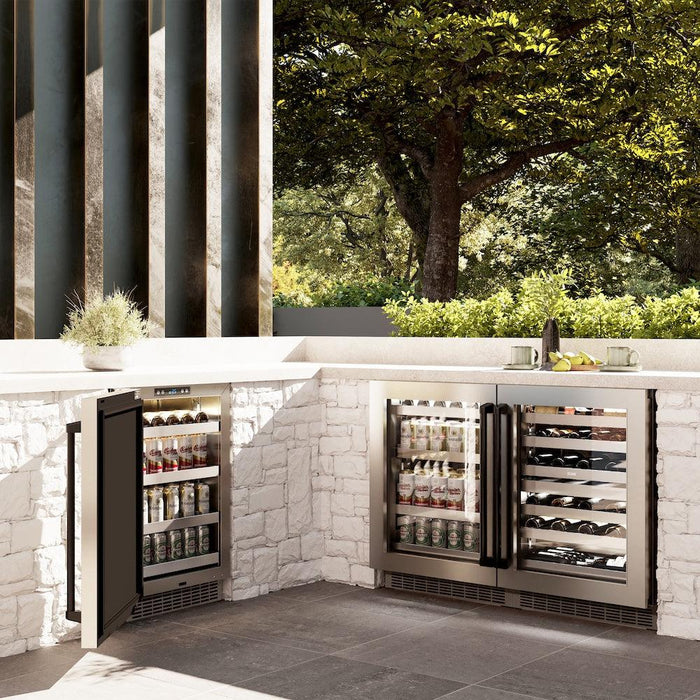 ZLINE Autograph Edition 24 in. Touchstone Dual Zone 44 Bottle Wine Cooler with Stainless Steel Glass Door and Matte Black Handle (RWDOZ-GS-24-MB)