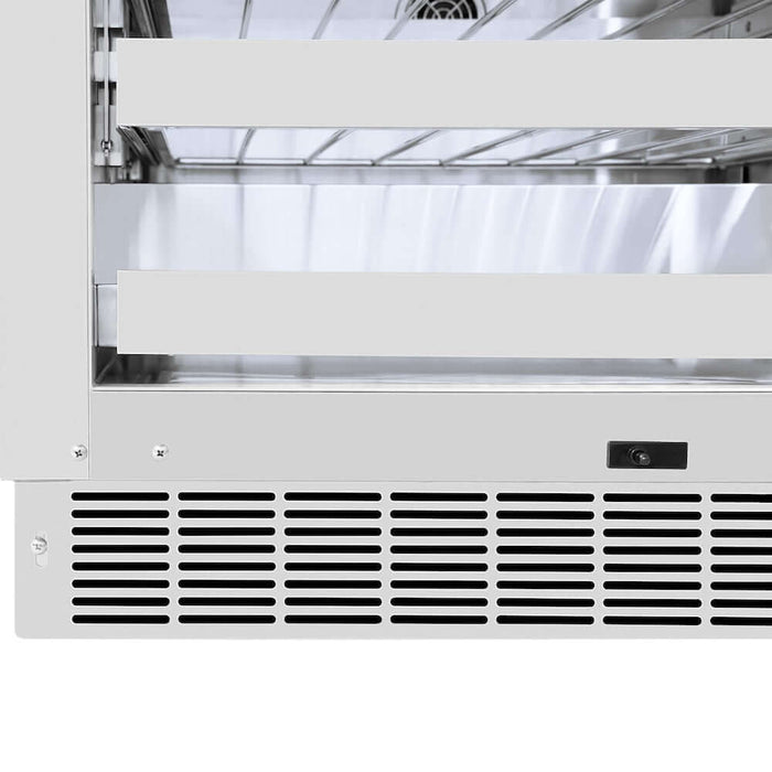 ZLINE Autograph Edition 24 in. Touchstone Dual Zone 44 Bottle Wine Cooler with Stainless Steel Glass Door and Polished Nickel Helix Handle (RWDOZS-24-KPN)