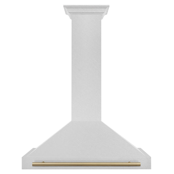 ZLINE Autograph Edition 36 in. Convertible Satin Stainless Steel Wall Mount Range Hood with Accent Handle (KB4SNZ-36)