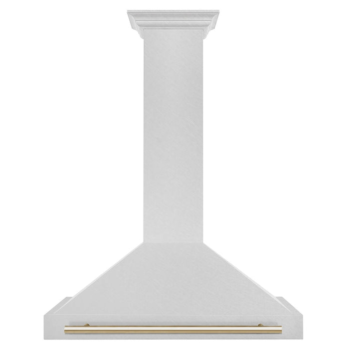ZLINE Autograph Edition 36 in. Convertible Satin Stainless Steel Wall Mount Range Hood with Accent Handle (KB4SNZ-36)