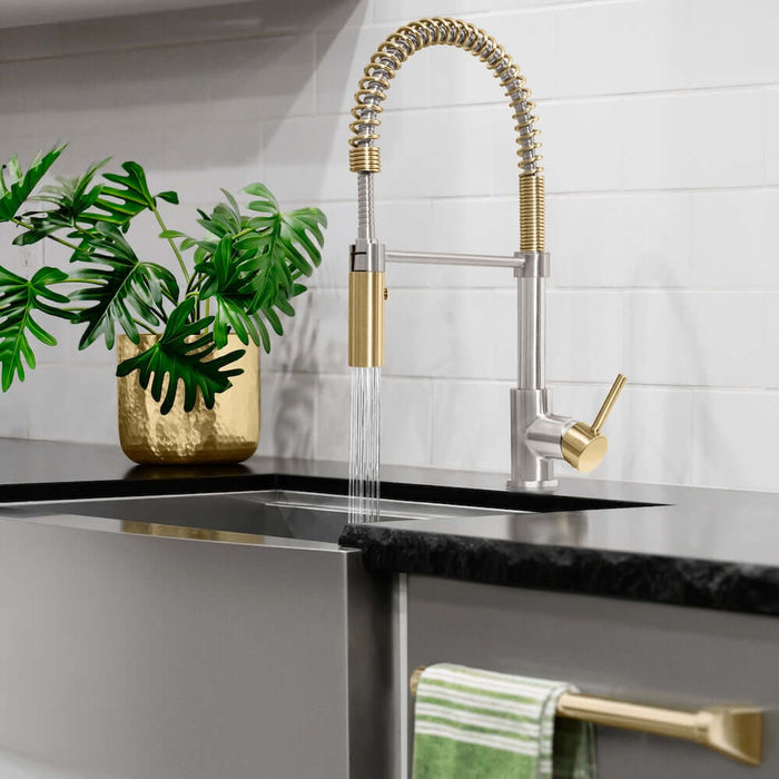 ZLINE Autograph Edition Sierra Pull Down Spring Single Handle Kitchen Faucet with Color Options (SRA-KF-Z)