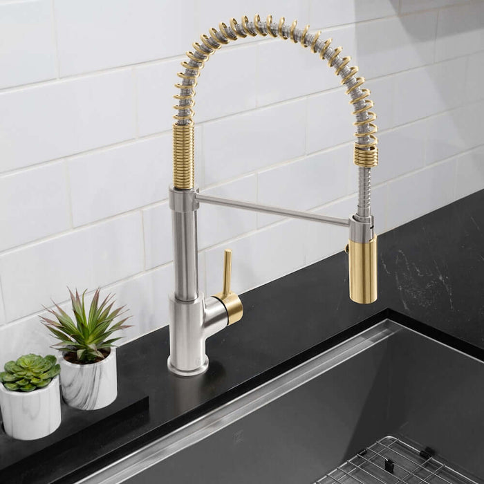 ZLINE Autograph Edition Sierra Pull Down Spring Single Handle Kitchen Faucet with Color Options (SRA-KF-Z)