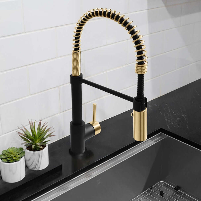 ZLINE Autograph Edition Sierra Pull Down Spring Single Handle Kitchen Faucet with Color Options (SRA-KF-Z)