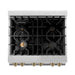ZLINE Autograph Edition 30 in. 4.0 cu. ft. Legacy Dual Fuel Range with 4 Burner Gas Cooktop and Electric Convection Oven in Stainless Steel and Champagne Bronze Accents (RAZ-30-CB)