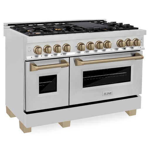 ZLINE Autograph Edition Stainless Steel Dual Fuel Range RAZ-48-CB