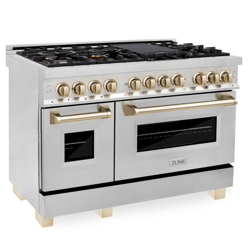 ZLINE Autograph Edition Stainless Steel Dual Fuel Range RAZ-48-G