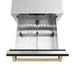 ZLINE Autograph Edition 24 in. Touchstone 168 Can Outdoor-Rated Dual Refrigerator Drawer with Black Matte Doors and Champagne Bronze Handles (RDSOZ-BLM-24-CB)
