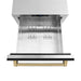 ZLINE Autograph Edition 24 in. Touchstone 168 Can Outdoor-Rated Dual Refrigerator Drawer with Black Matte Doors and Champagne Bronze Handles (RDSOZ-BLM-24-CB)