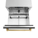 ZLINE Autograph Edition 24 in. Touchstone 168 Can Outdoor-Rated Dual Refrigerator Drawer with Black Matte Doors and Polished Gold Handles (RDSOZ-BLM-24-G)