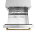 ZLINE Autograph Edition 24 in. Touchstone 168 Can Outdoor-Rated Dual Refrigerator Drawer with Stainless Steel Doors and Polished Gold Helix Handles (RDSOZ-ST-24-KG)