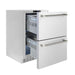 ZLINE Autograph Edition 24 in. Touchstone 168 Can Outdoor-Rated Dual Refrigerator Drawer with Stainless Steel Doors and Polished Nickel Helix Handles (RDSOZ-ST-24-KPN)