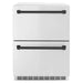 ZLINE Autograph Edition 24 in. Touchstone 168 Can Outdoor-Rated Dual Refrigerator Drawer with Stainless Steel Doors and Matte Black Handles (RDSOZ-ST-24-MB)