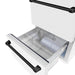 ZLINE Autograph Edition 24 in. Touchstone 168 Can Outdoor-Rated Dual Refrigerator Drawer with White Matte Doors and Matte Black Handles (RDSOZ-WM-24-MB)