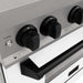 ZLINE Autograph Edition 30 in. 4.0 cu. ft. Legacy Dual Fuel Range with 4 Burner Gas Cooktop and Electric Convection Oven in Stainless Steel with White Matte Door and Matte Black Accents (RAZ-WM-30-MB)