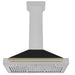 ZLINE Autograph Edition 36 in. Convertible Satin Stainless Steel Wall Mount Range Hood with Black Matte Shell and Accent Handle (KB4SNZ-BLM36)
