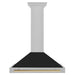 ZLINE Autograph Edition 36 in. Convertible Satin Stainless Steel Wall Mount Range Hood with Black Matte Shell and Accent Handle (KB4SNZ-BLM36)