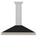 ZLINE Autograph Edition 48 in. Convertible Satin Stainless Steel Wall Mount Range Hood with Black Matte Shell and Accent Handle (KB4SNZ-BLM48)