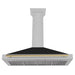 ZLINE Autograph Edition 48 in. Convertible Satin Stainless Steel Wall Mount Range Hood with Black Matte Shell and Accent Handle (KB4SNZ-BLM48)