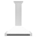 ZLINE Autograph Edition 36 in. Convertible Satin Stainless Steel Wall Mount Range Hood with White Matte Shell and Accent Handle (KB4SNZ-WM36)
