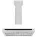 ZLINE Autograph Edition 36 in. Convertible Satin Stainless Steel Wall Mount Range Hood with White Matte Shell and Accent Handle (KB4SNZ-WM36)