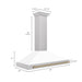 ZLINE Autograph Edition 48 in. Convertible Satin Stainless Steel Wall Mount Range Hood with White Matte Shell with Accent Handle (KB4SNZ-WM48)